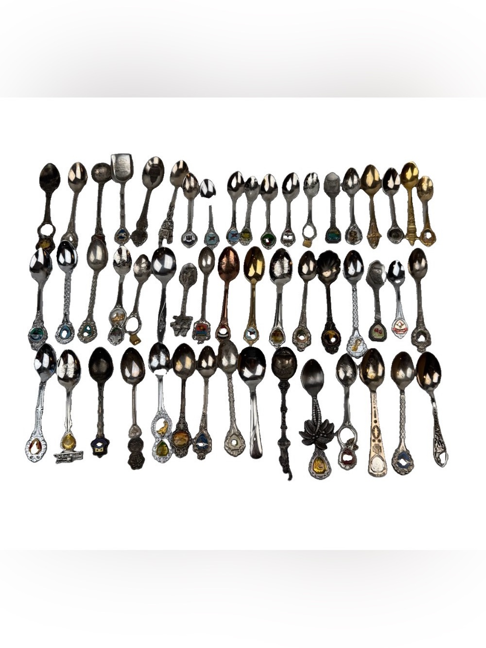 Lot Of 51 Vintage Souvenir Cities International Travel Collector Teaspoons